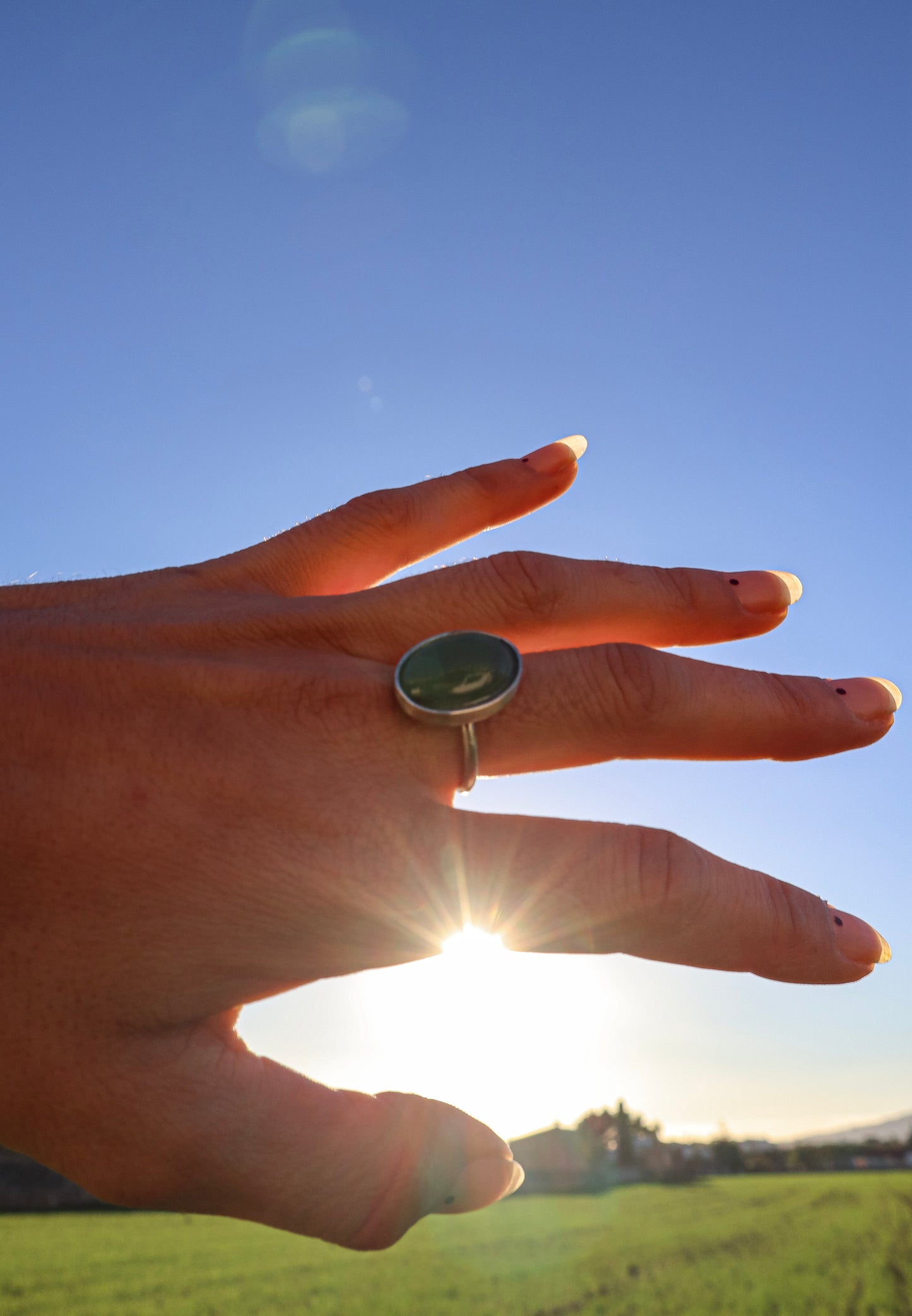 Anillo Cuarzo aventurina de Plata 925
