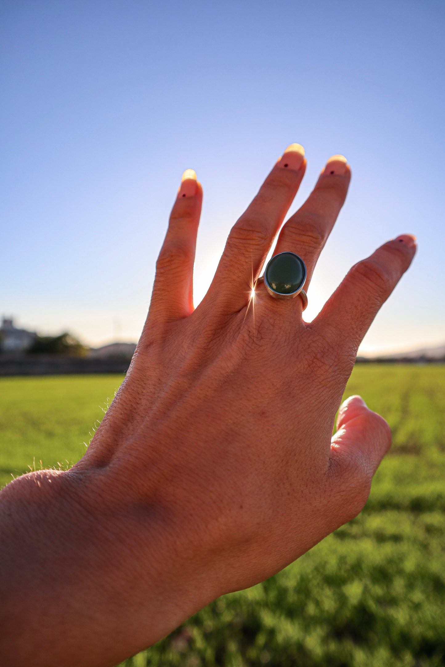 Anillo Cuarzo aventurina de Plata 925