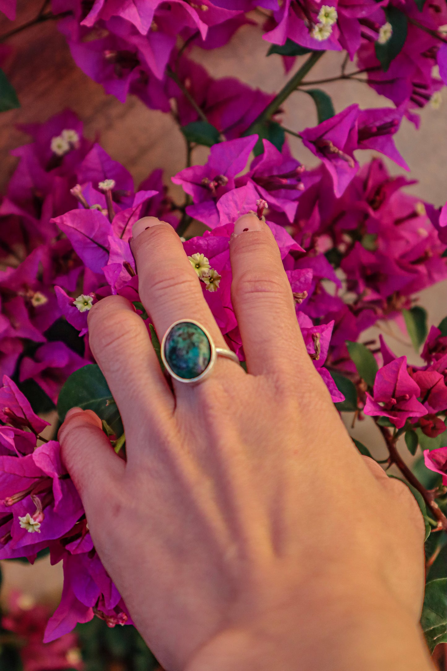 Anillo Zoisita con Rubí de Plata 925