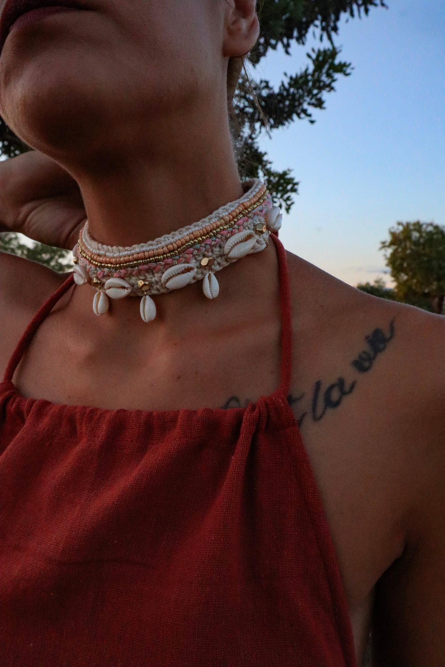 Collar de Ganchillo hecho a mano con amor Chaar