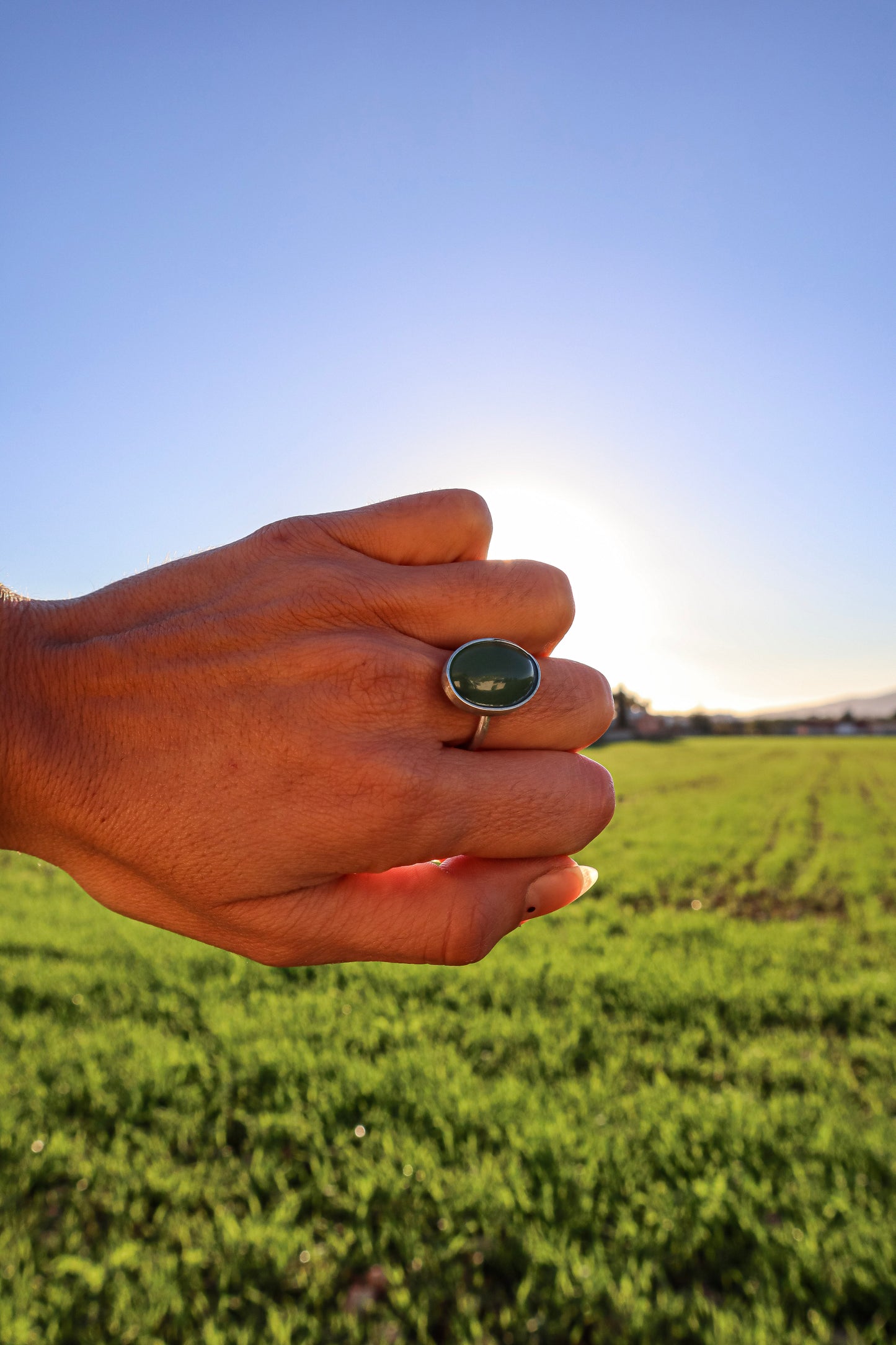 Anillo Cuarzo aventurina  de Plata 925