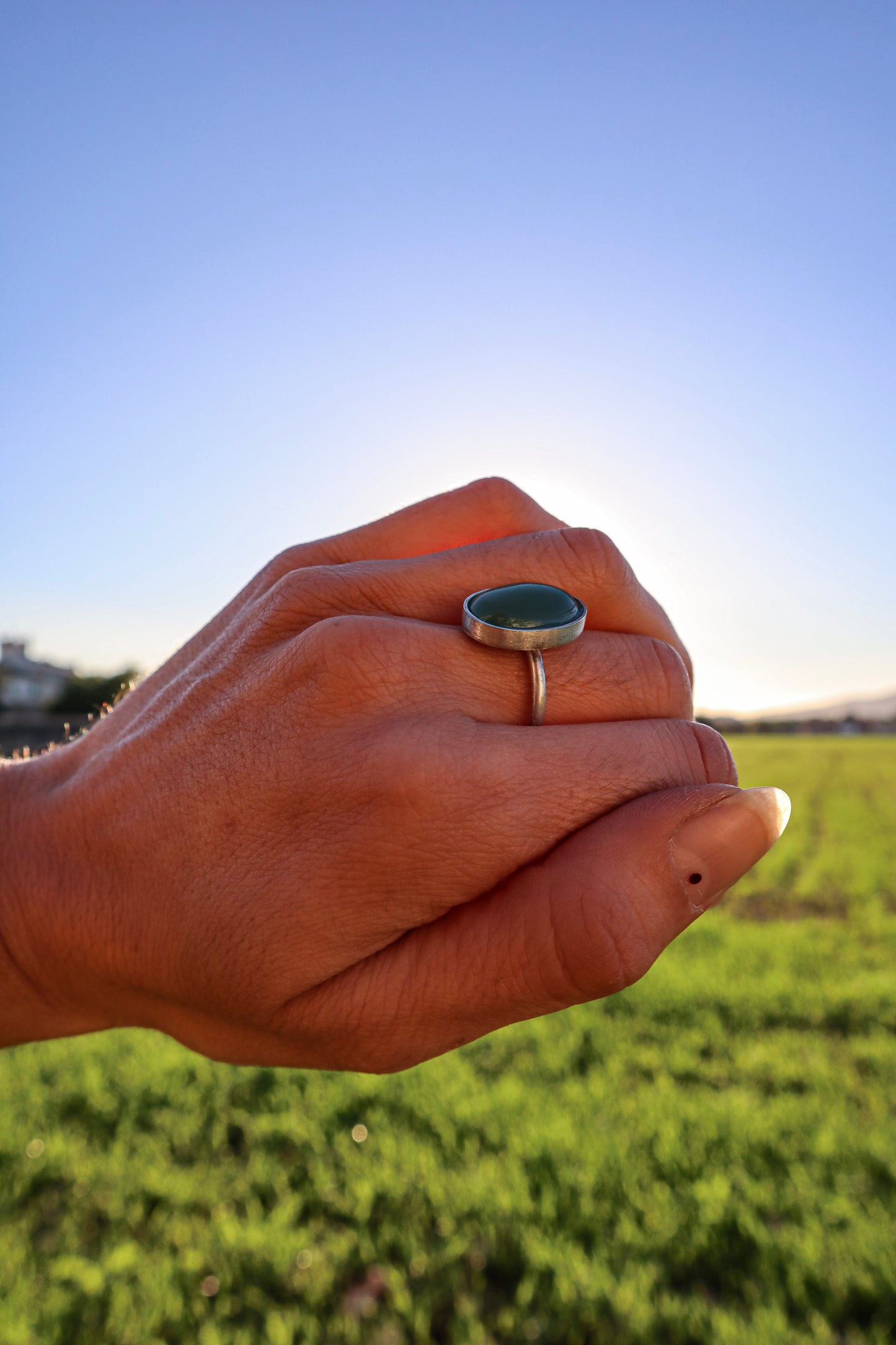 Anillo Cuarzo aventurina  de Plata 925