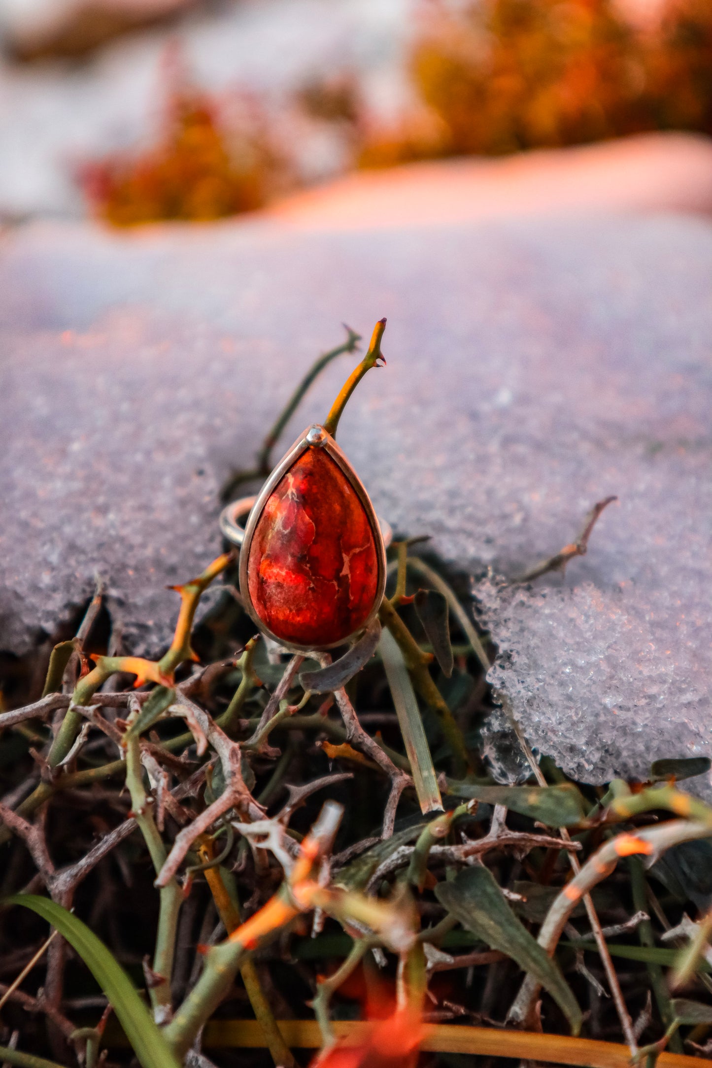 Anillo Piedra Roja Matriz Madre Tierra