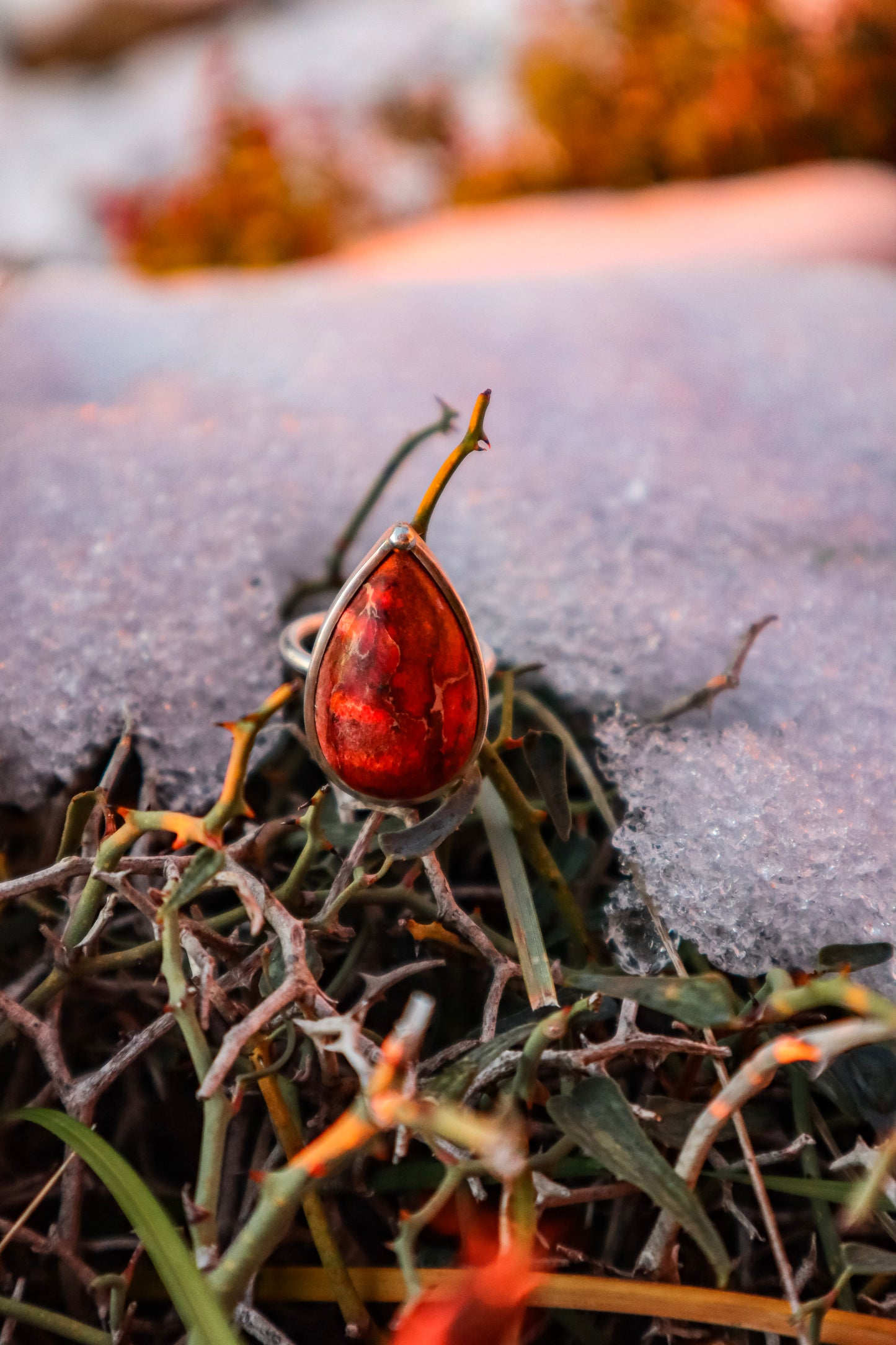 Anillo Piedra Roja Matriz Madre Tierra