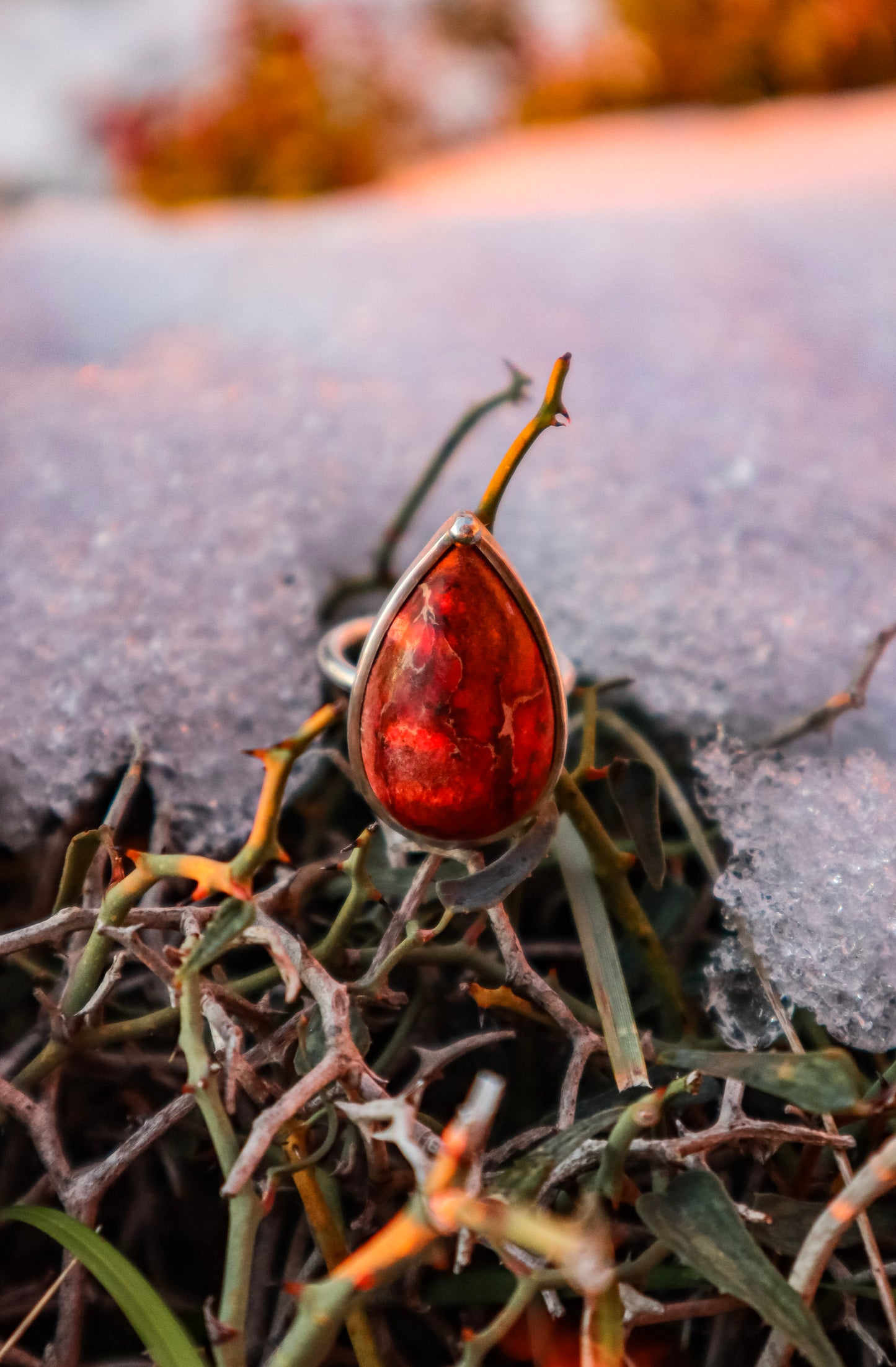 Anillo Piedra Roja Matriz Madre Tierra