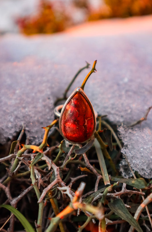 Anillo Piedra Roja Matriz Madre Tierra